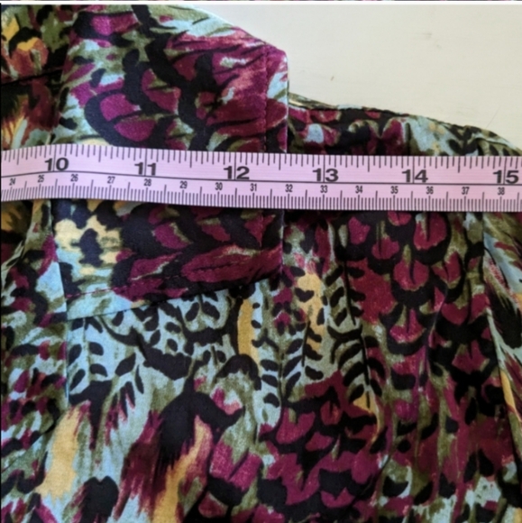 🖤❤️🩵 Anthropologie Tiny Postcard Viscose Rayon Short Sleeve Blouse, S - Picture 7 of 11